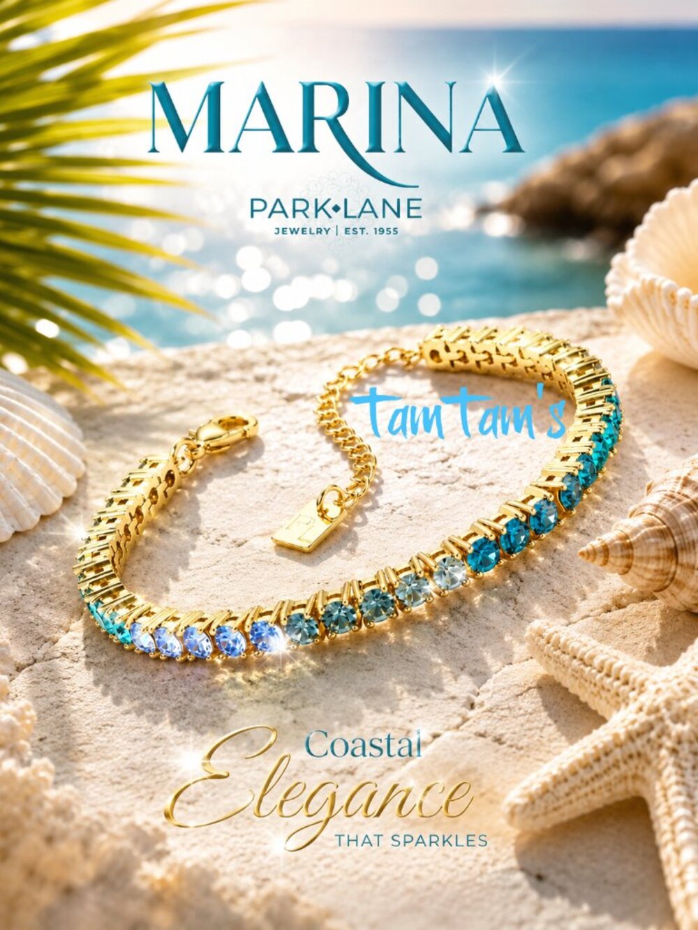 Park Lane Micro Ombre Marina Blue Hues Tennis Impression Bracelet
